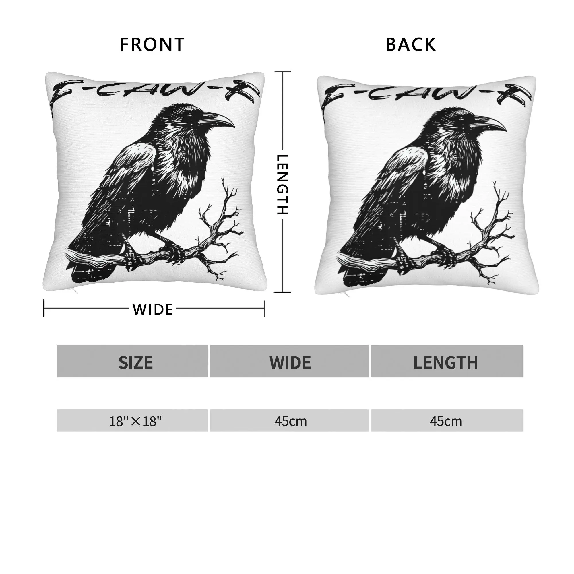 Pillow Cover Crow Meme Raven Funny F-CAW-F Design Cushion Cover  Novelty Pillow Case For Sofa Bedroom Home Decor Pillowcases