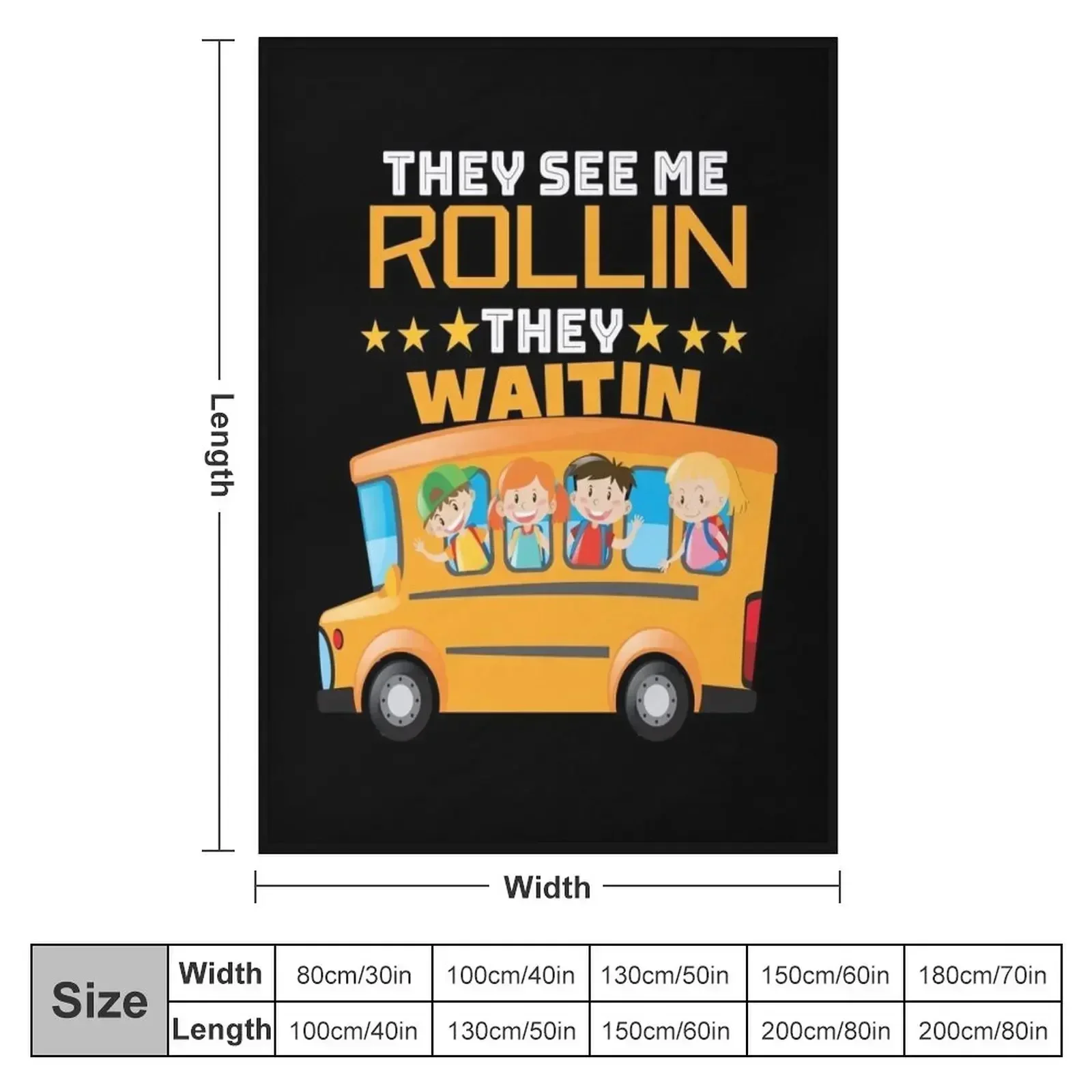 School Bus Driver Appreciation Gifts Funny School Bus Driver They See Me Rollin' They Waitin' Throw Pillow Throw Blanket
