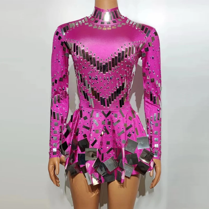 

Many Colors Sequins Party Dress Women'S Rhinestones Jazz Dance Costume Evening Dresses Bar Ds Dj Festival Stage Outfit XS9214