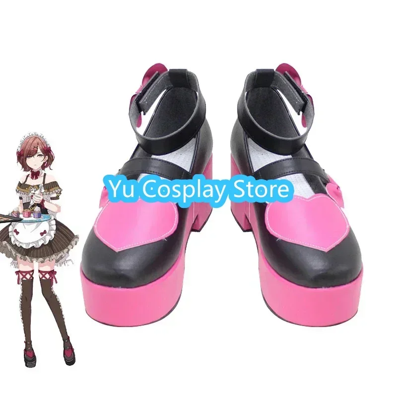 

Yu-Cosplay Higuchi Madoka Cosplay Shoes SHINY COLORS Cosplay Prop PU Leather Shoes Halloween Carnival Boots Custom Made