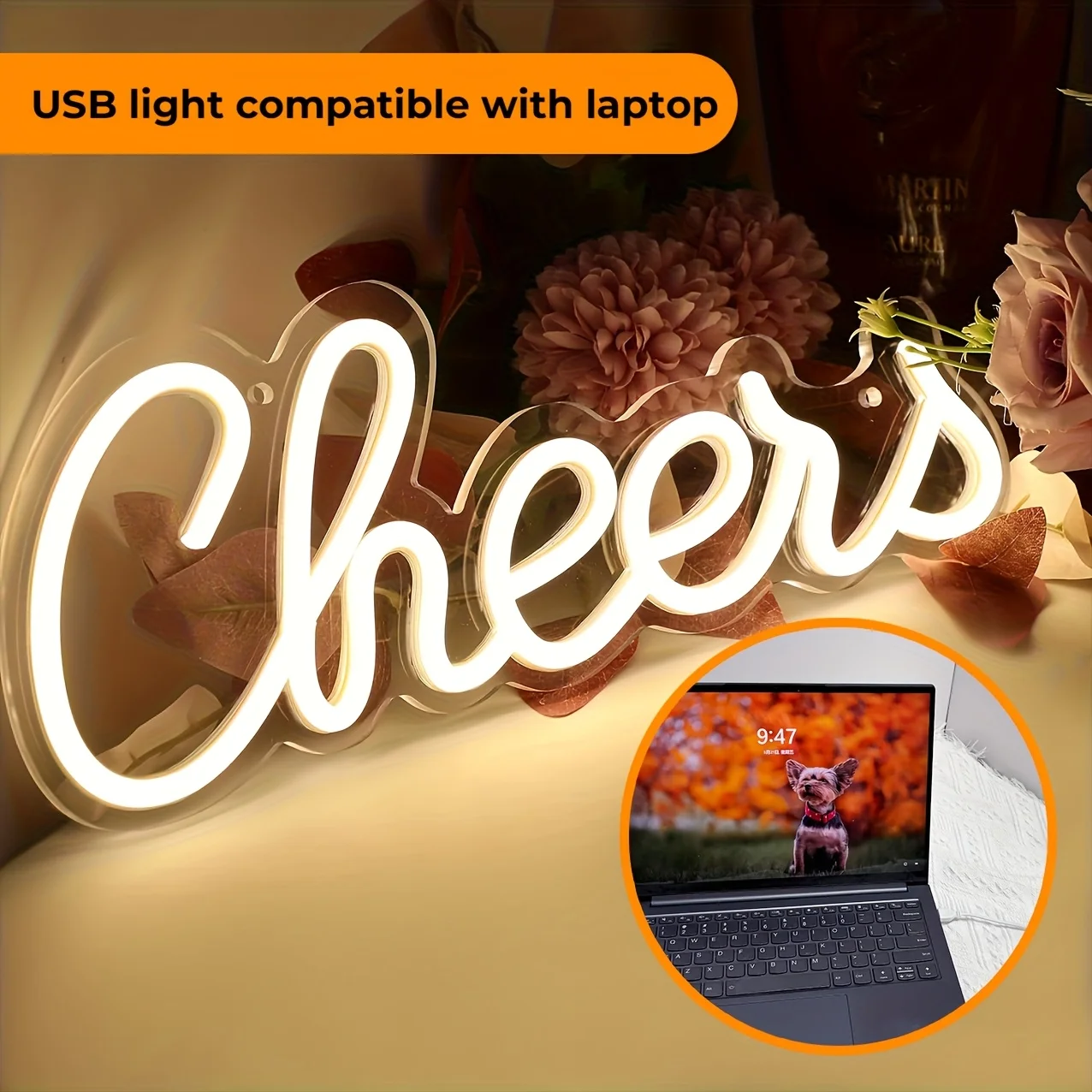 치어스 네온사인, USB 전원 치어스 LED 벽 장식 사인, 싱글 파티용 네온 바 사인, 바 맥주 파티용