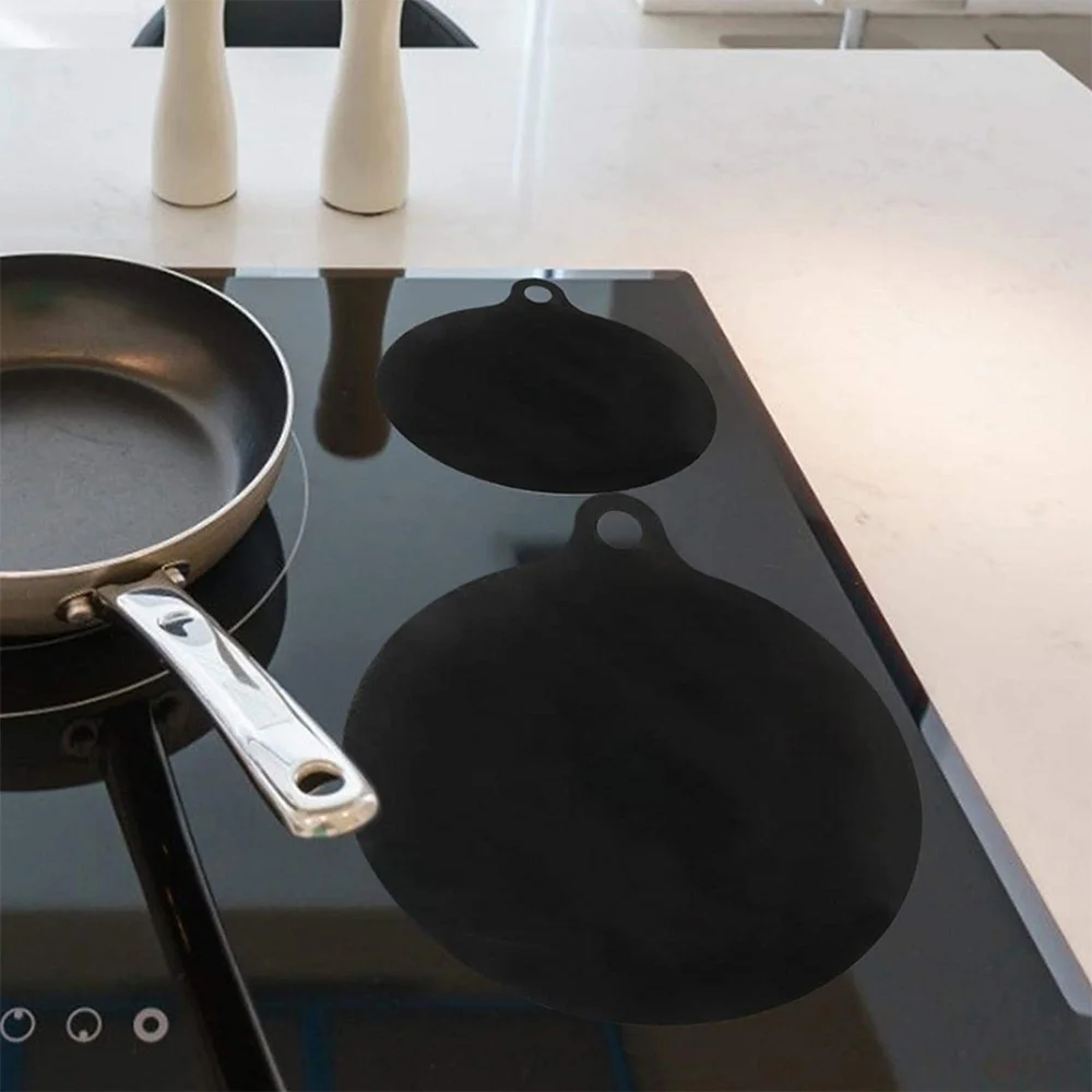 Protecteur de table de cuisson à induction électrique, 6 pièces, en silicone, anti-dérapant, anti-rayures, couvercle isolé thermiquement