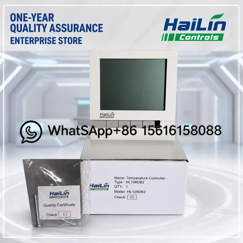 Hailin HL108DB2 Central AC Thermostat Fan Coil Temperature Controller LCD Display 3 Speed Switch Panel HVAC Room Climate