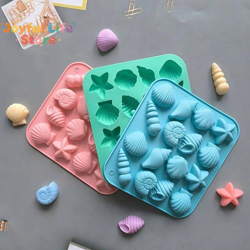 Seashell Silicone Molds, Ocean Themed Chocolate Molds,Shell,Starfish,Conch Candy Mold, Reusable For Cake Decoration,Party Treats