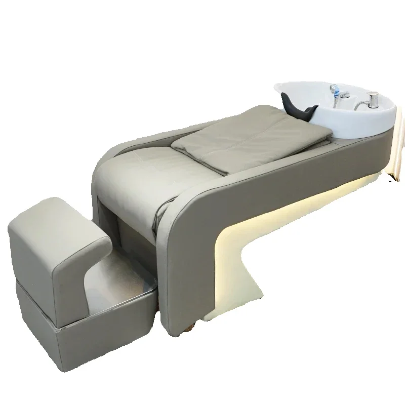 펑키 라잉 샴푸 침대 럭셔리 헤어 스파 후프 마사지 샴푸 의자 트리트먼트 침대 미용 프리미엄 카데이라 호텔 가구