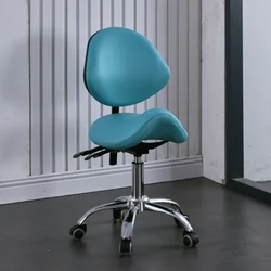 Adjustable Dental Practitioner Saddle Chair Rotating Barber Beauty Salon Makeup Stool with Backrest for Comfortable Use