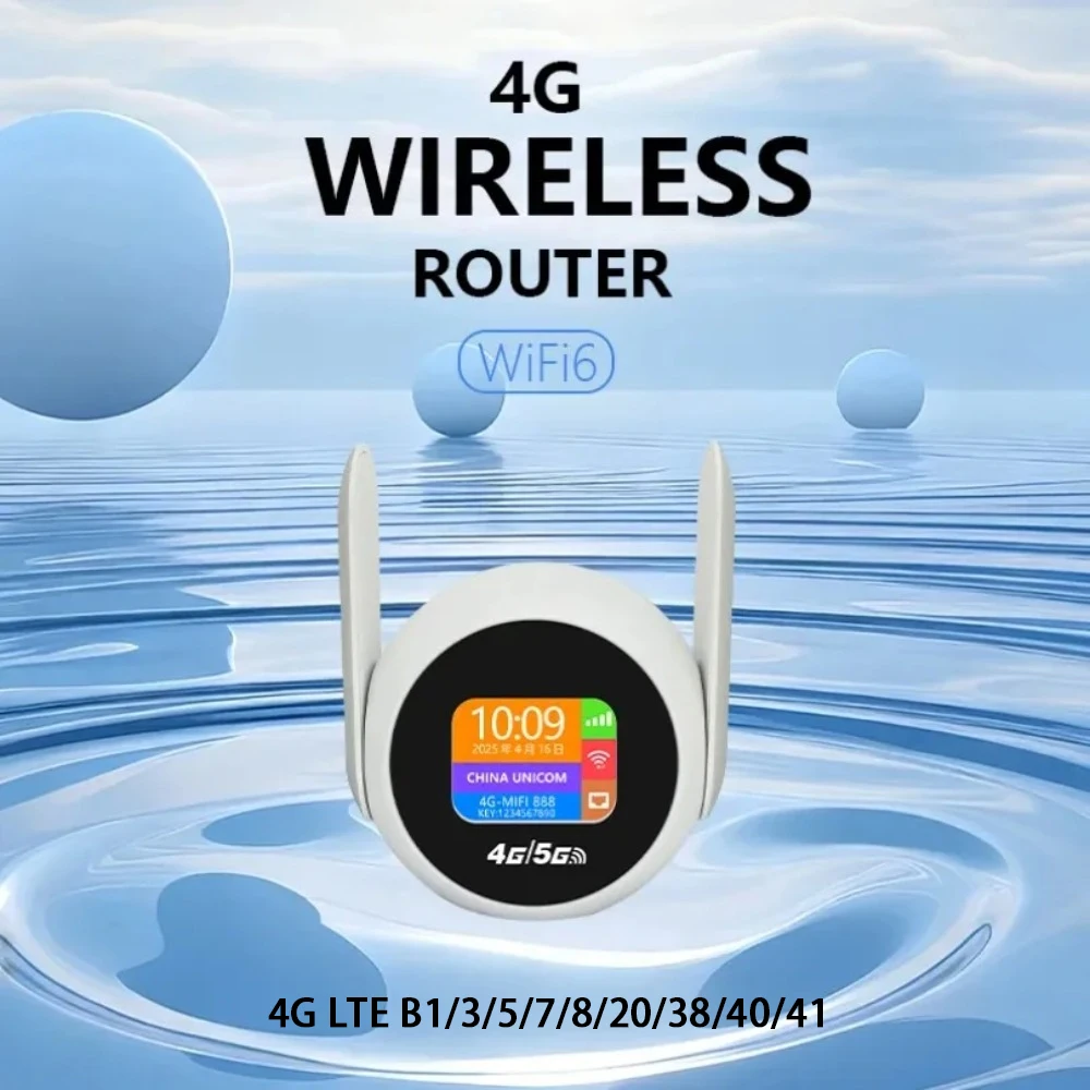 4G LTE WiFi6 SIM Card Router Mobile Hotspot B1/B3/B5/B7/B8/B20/B38/B40/B41 Ethernet Port Home Travel Outdoor Wireless CPE