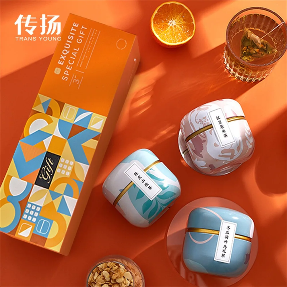 Snack Box Not Easy To Change Color Smooth Surface Tinplate Household Tea Caddy Colorful Color Matching Fresh And Bright Tea Box