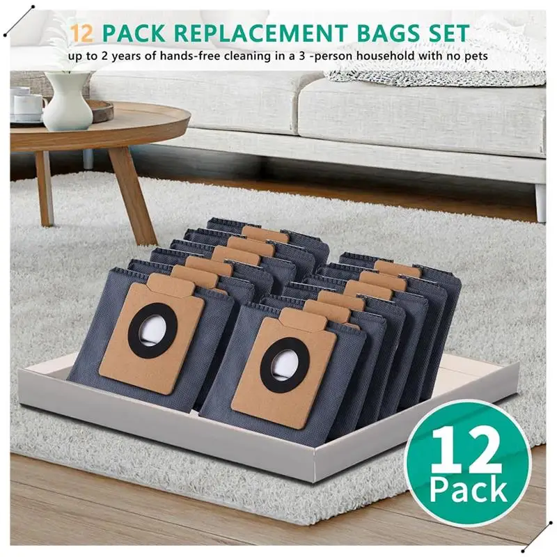 Vacuum Cleaner Bags For Eufy X10 Pro Omni, X8 Pro SES Robot Vacuum Cleaner Dust Bags, Replacement Clean Base Bags
