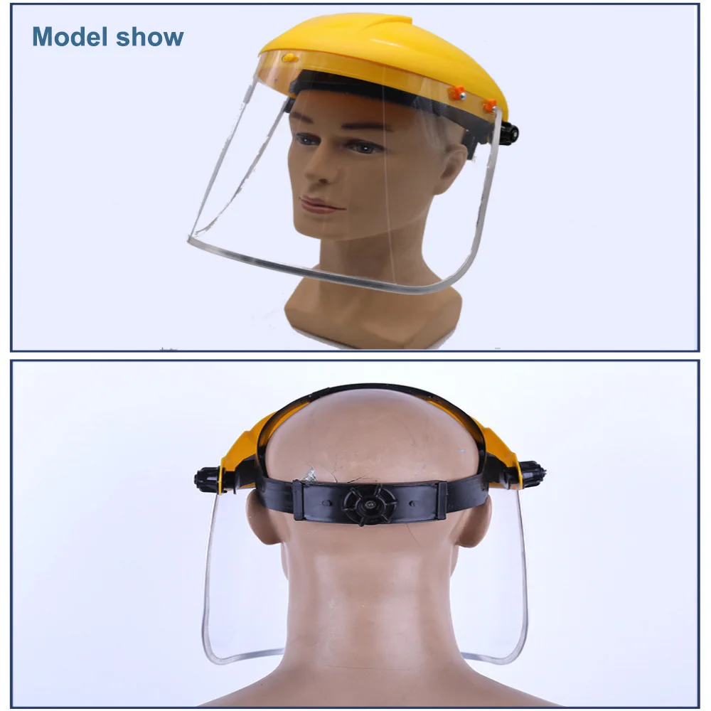 Protector facial transparente de PVC para motocicleta, de seguridad montada en la cabeza máscara facial, protección ocular