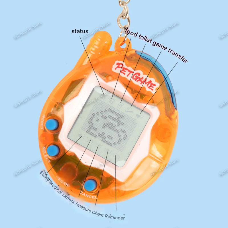 สัตว์เลี้ยงอิเล็กทรอนิกส์แบบใส 1 ชิ้น ทามาก็อตจิ ย้อนยุค 168 ตัวในหนึ่งเดียว ของเล่นดิจิทัลเสมือนจริง ของเล่นตลกๆ แบบพิกเซล