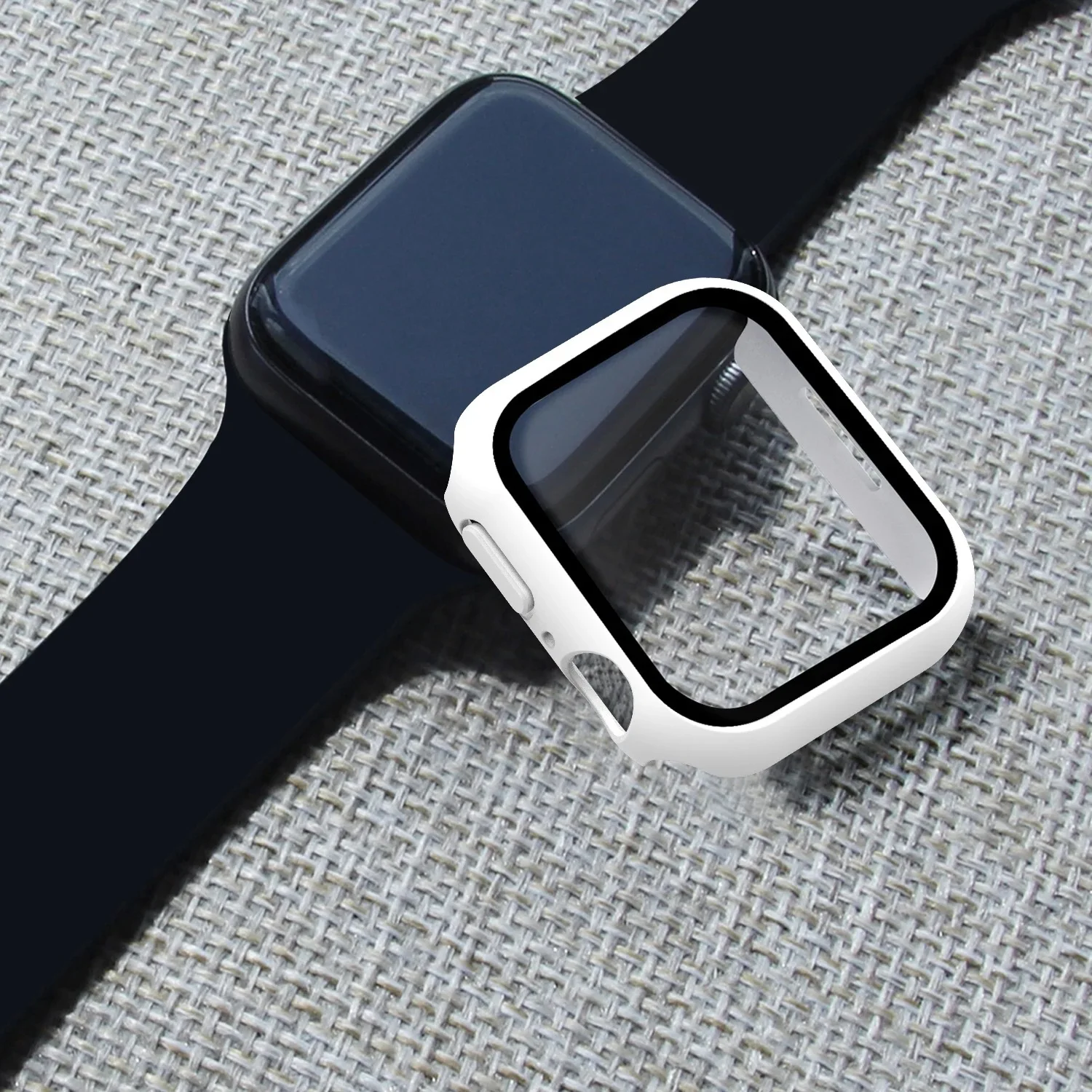 زجاج + غطاء ل أبل ساعة حالة 8 7 6 SE 5 3 iWatch اكسسوارات حامي الشاشة أبل ساعة serie 45 مللي متر 41 مللي متر 44 مللي متر 40 مللي متر 42 مللي متر 38 مللي متر