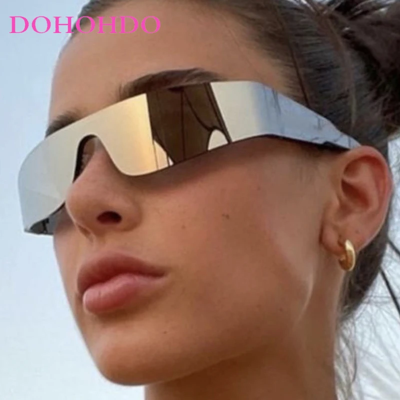 

Trends Y2K Sunglasses Women Men Fashion Punk Frameless Sun Glasses Luxury Brand Designer One Piece Outdoors Sports Goggle UV400