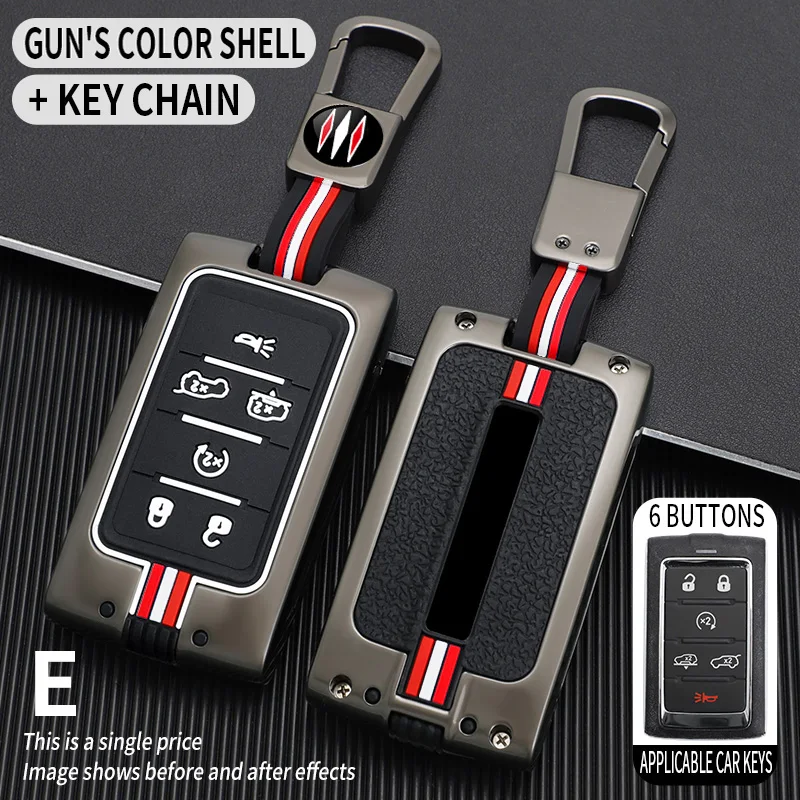 Zinc Alloy Car Key Case Cover Shell Fob for Jeep Wagoneer 2021- 2022 for Grand Cherokee L 2020 2021 2022 key chains accessories