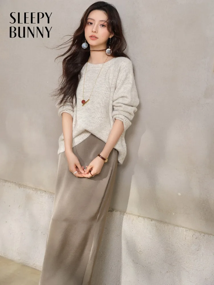 

Soft Loose Knit Sweater for Women Winter Casual Pullover Top Cozy Relaxed Fit Wool-Like Jumper for Layering Daily Street Style