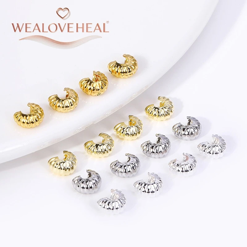 50/100 Stück 18K vergoldete Messing-C-Form-Klemmverschlüsse 3/4/5mm Halbmond-Klemmperlen Stopper DIY Schmuckherstellung Zubehör – Detail 19