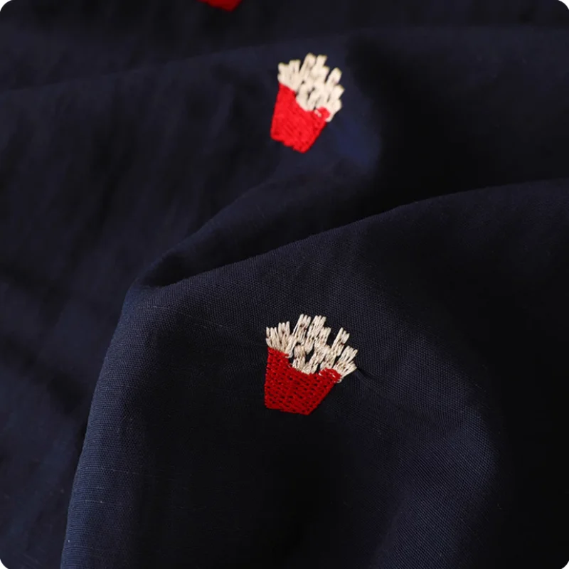 

Embroidered pattern polyester fabric for spring and summer dresses, shirts, children's clothing, DIY handmade fabric