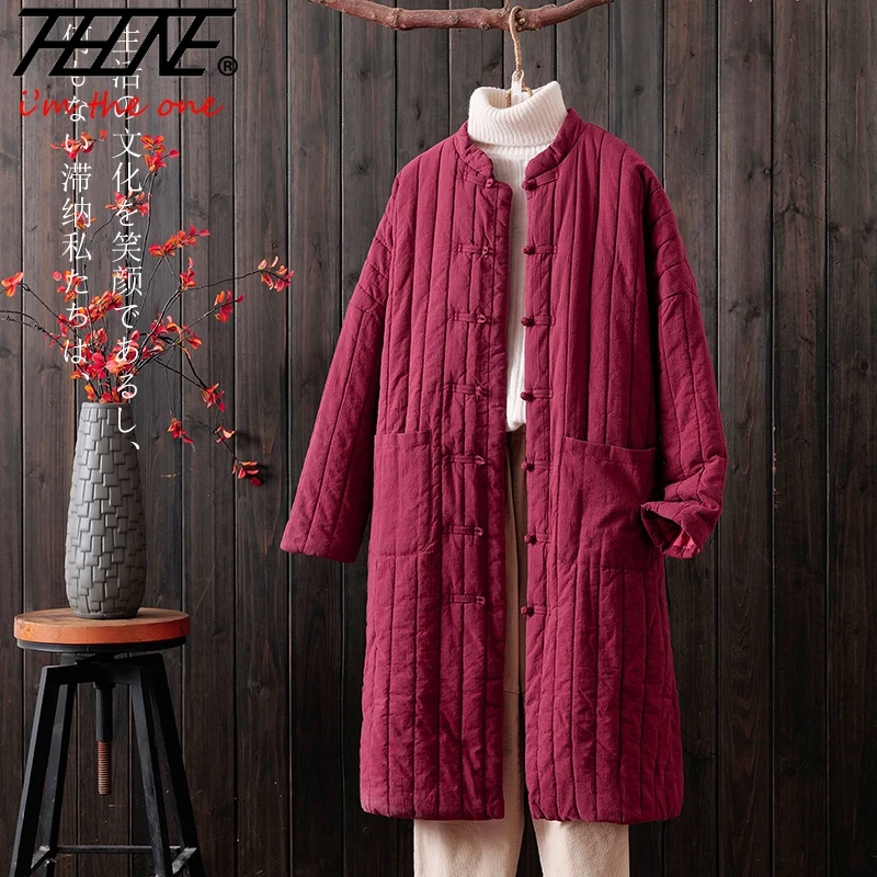Winter Women Thick Padded Jacket Clothes 2024 Loose Warm Trench Coat Long Retro Pockets Parkasdoradas De Mujer Women\'s Clothing