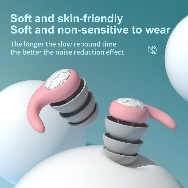 1Pair Soft Silicone Ear Plugs Insulation Ear Protection Plug Anti Noise Snoring Sleeping Earplugs For Travel Noise Reduction