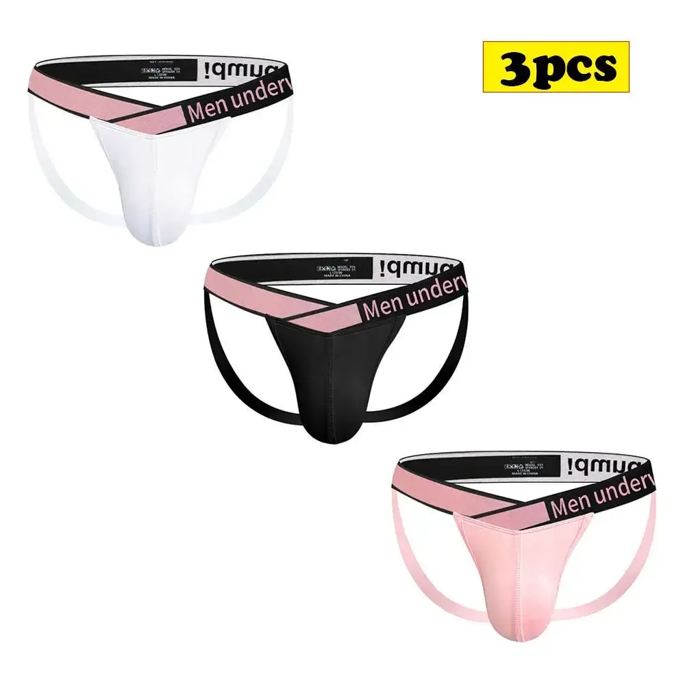 

3PCS Mens Sexy Underwear Modal Hollowing Breathable G String Jockstraps Bikini Briefs Men Shorts Panties Underpants for Men