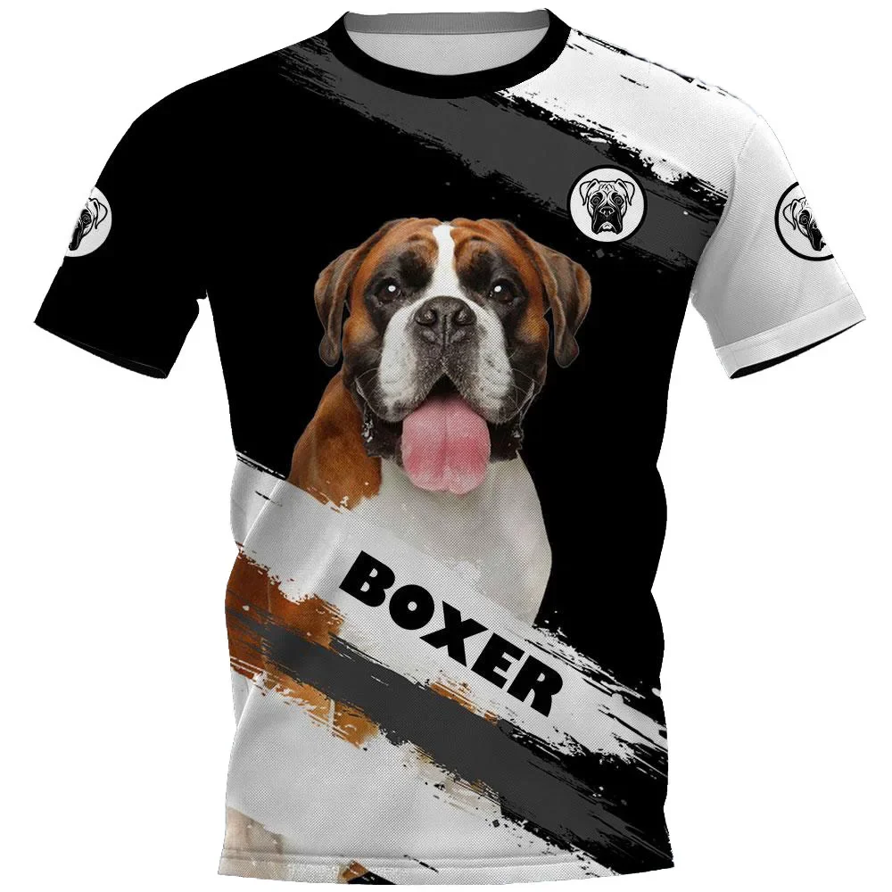 HX Funny Boxer T-shirt Dog Better Than Life 3D Printed T-shirts Tees Summer Short Sleev Shirts Harajuku Streetwear