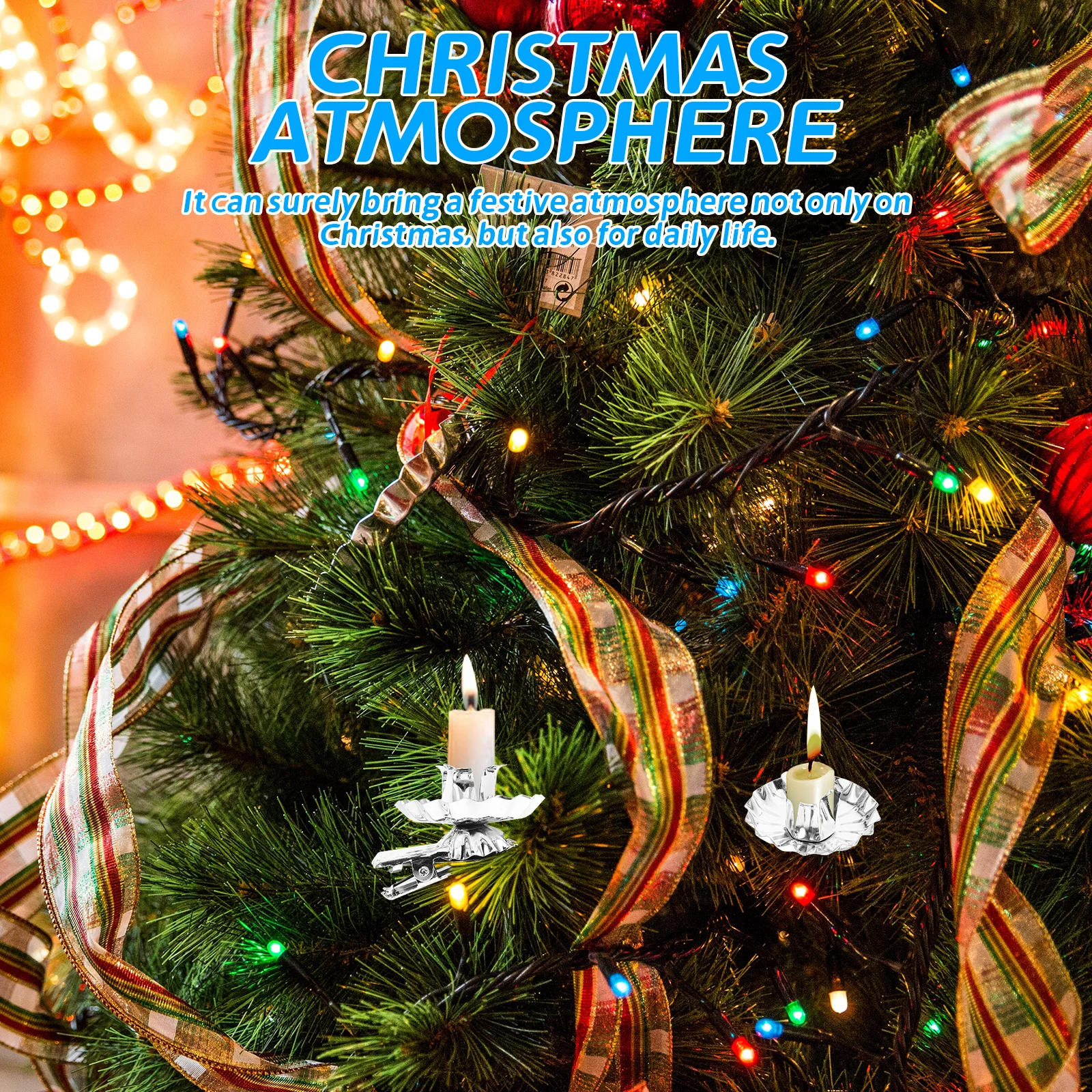 

36pcs Holder Clips Metal Silver Color Christmas Tree Holder Decoration Flame Resistant Iron Stable Base