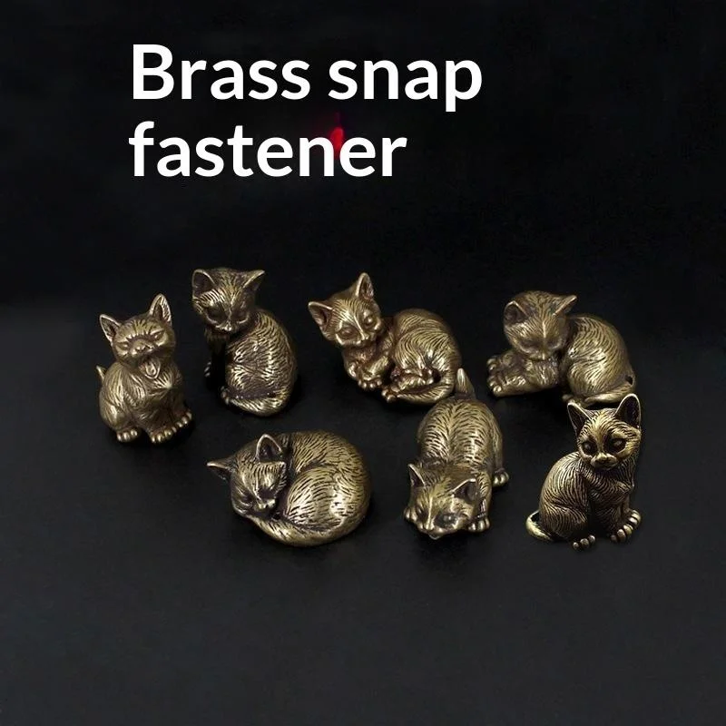 Brass Cute Cat Figurines Miniatures 8 Styles Handcrafted Desktop Ornaments for Home Office Decor Free Shipping