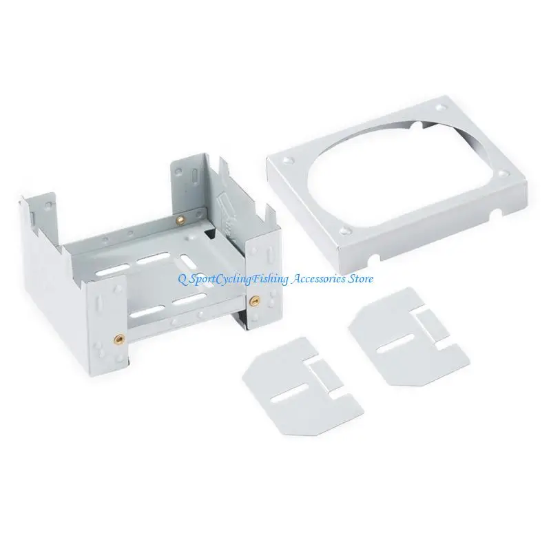  Folding Stove with Windshield & Lid, Light Weight Alcohols Burners Pocket Size Foldable Stove For Hiking Outdoor Cooking