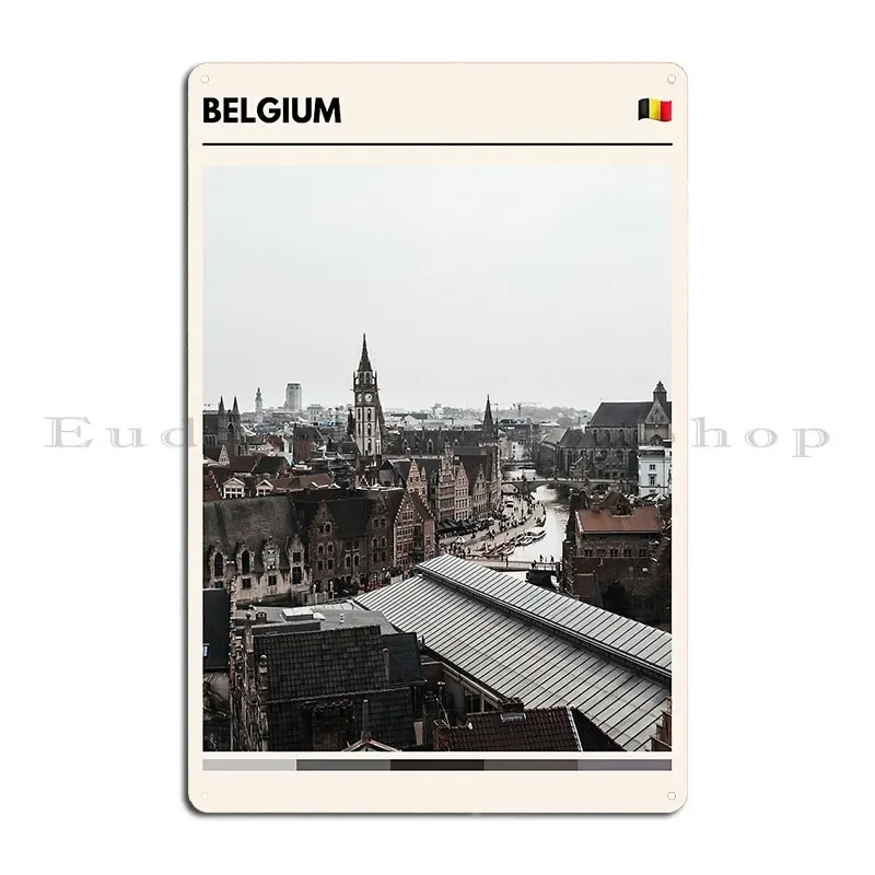Visit Belgium Travel The World Metal Plaque Painting Decoration Party Club Designing Kitchen Tin Sign Poster