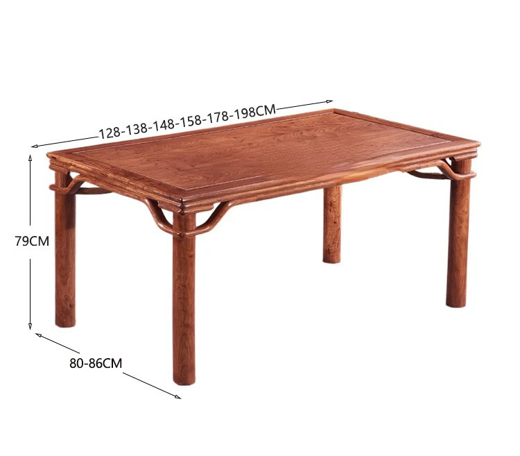 Rosewood Dining Tables and Chairs Set Rectangular Pterocarpus Erinaceus Poir. Rosewood Dining Table Solid Wood Furniture