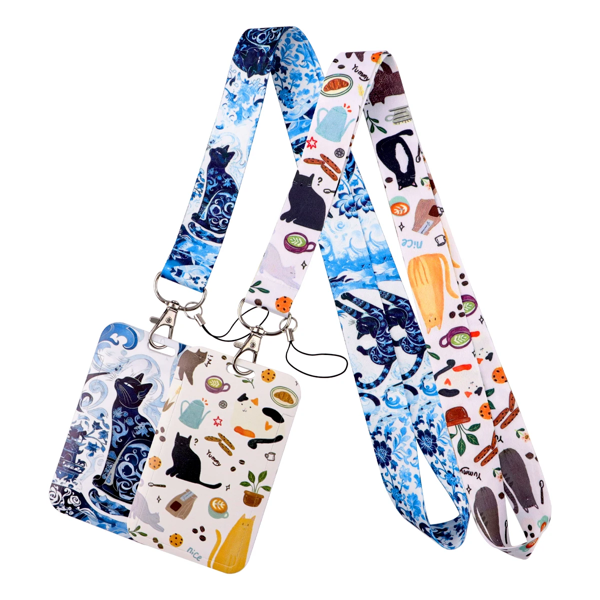 

Cute Cartoon Animal Cats Lanyard Neck Strap Keychain ID Card Cover Badge Holder Mobile Phone Hang Rope Keyring Accessories Gifts