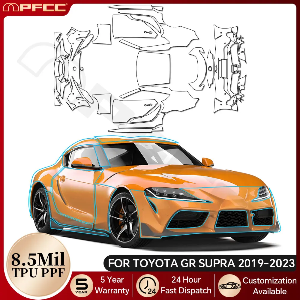 

For Toyota GR SUPRA 2019-2023 TPU Paint Protection Film Car Body Pre-cut PPF Bra Anti-Scratch Clear Kit Resistant Invisible