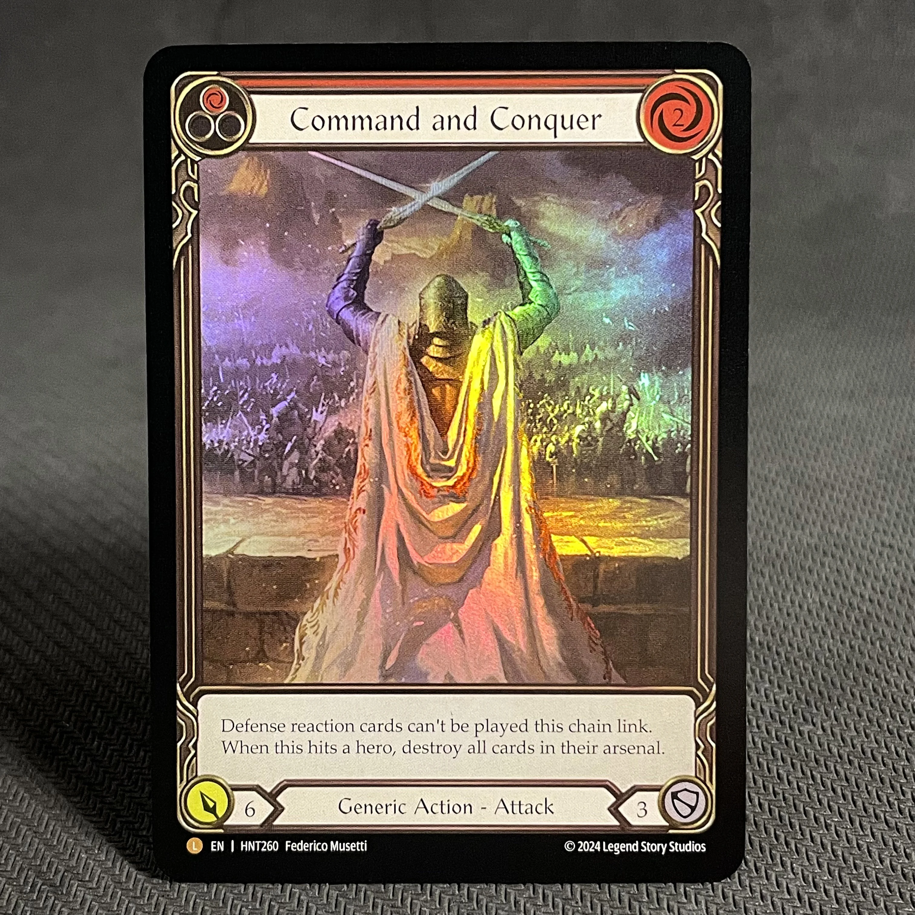 FAB Card Rainbow Foil Proxy Cards Blood Splattered Vest Command and Conquer Master Cog Stonewall Gauntlet Gone in a Flash