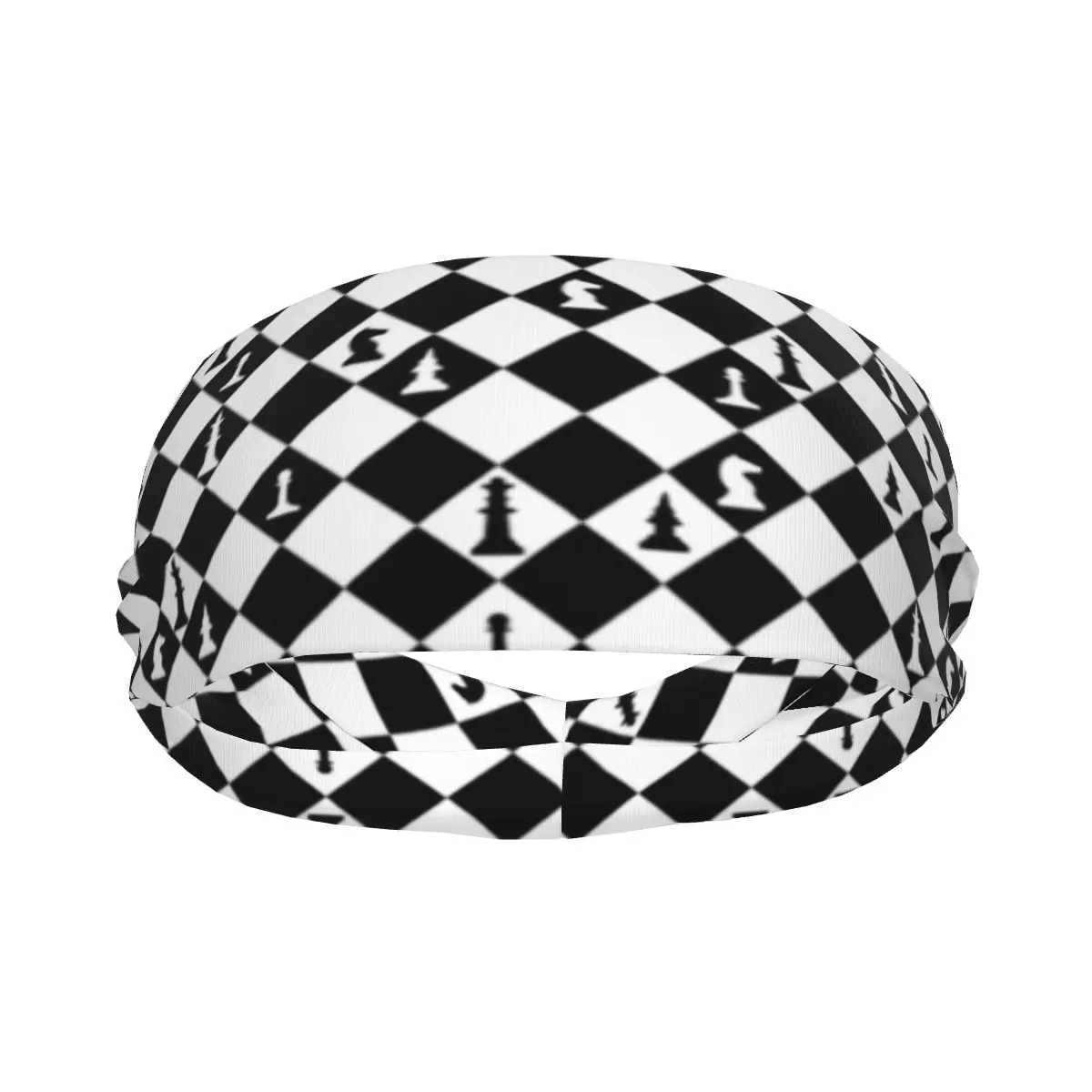 Chess Board Elastic Hair Band Yoga Headband Makeup Hair Hoop Headwrap