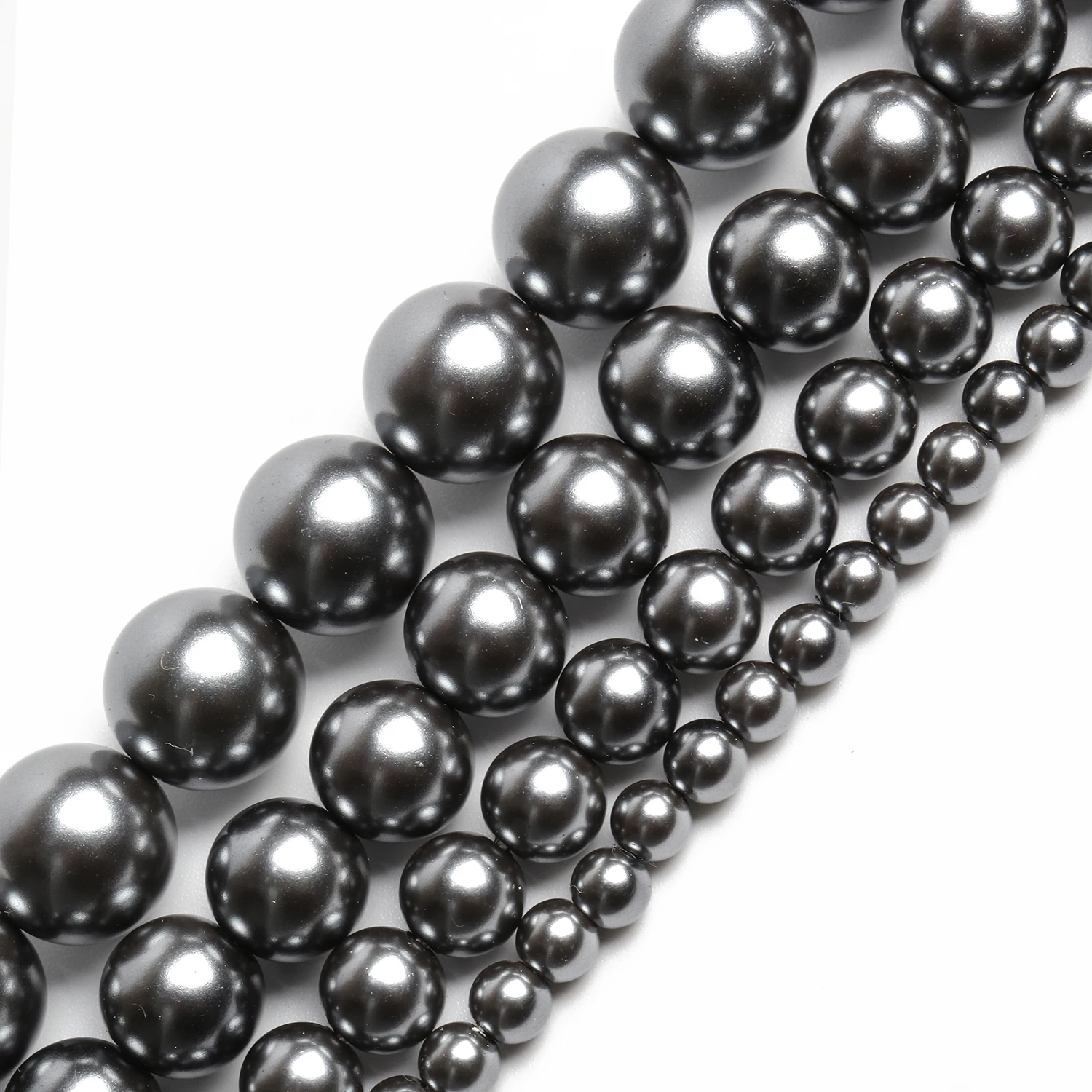 4 6 8 10mm Imitation Pearl Dark Grey Glass Bead Loose Spacer Bead For Charms Fashion Diy Jewelry Making Crafts Beading Accessory