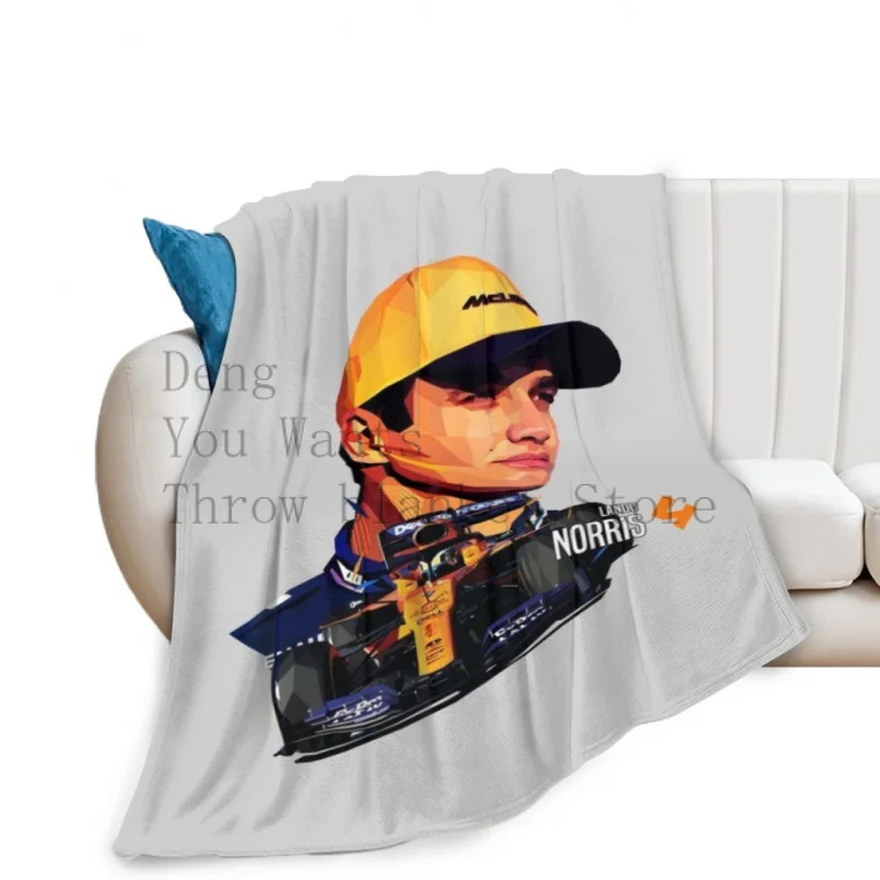 Lando Norris Low Poly V2 Throw Blankets Soft Velvet Blanket Travel Bedding Home Decor Fleece Blanket