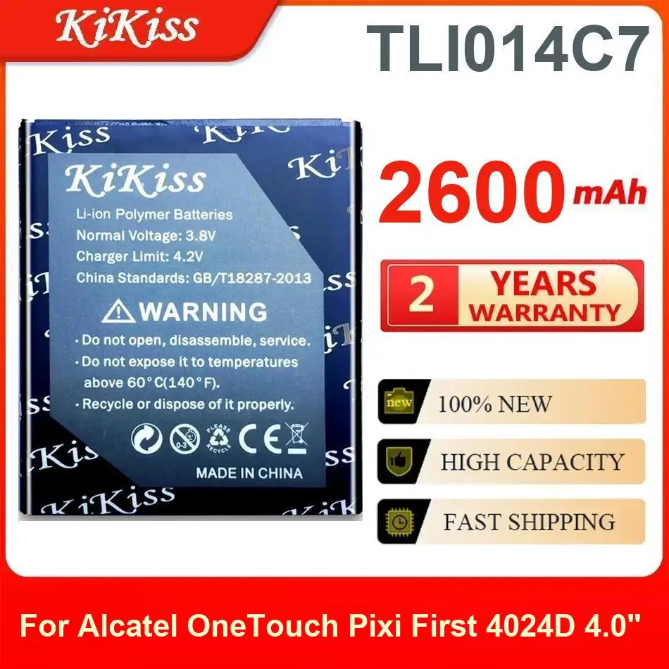 

Аккумулятор Kikiss 2600 мАч TLI014C7 для Alcatel Onetouch Pixi First 4024D 4,0 дюйма