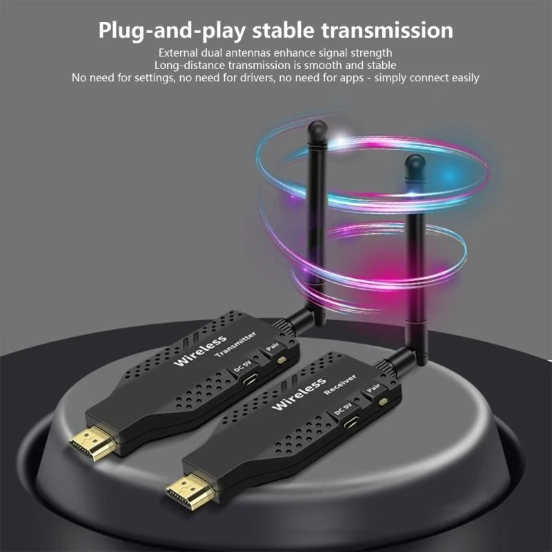 

1080P 50 м HDTV передача видео и дисплей приемника беспроводной удлинитель адаптер для ноутбука ПК к ТВ-проектору H8WD