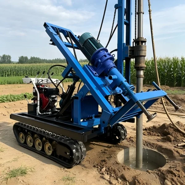 Small Electric Motor Crawler Mounted Rotary Water Well Driller 3KW 100m Depth 150mm Bit Portable Borehole Drilling Equipment