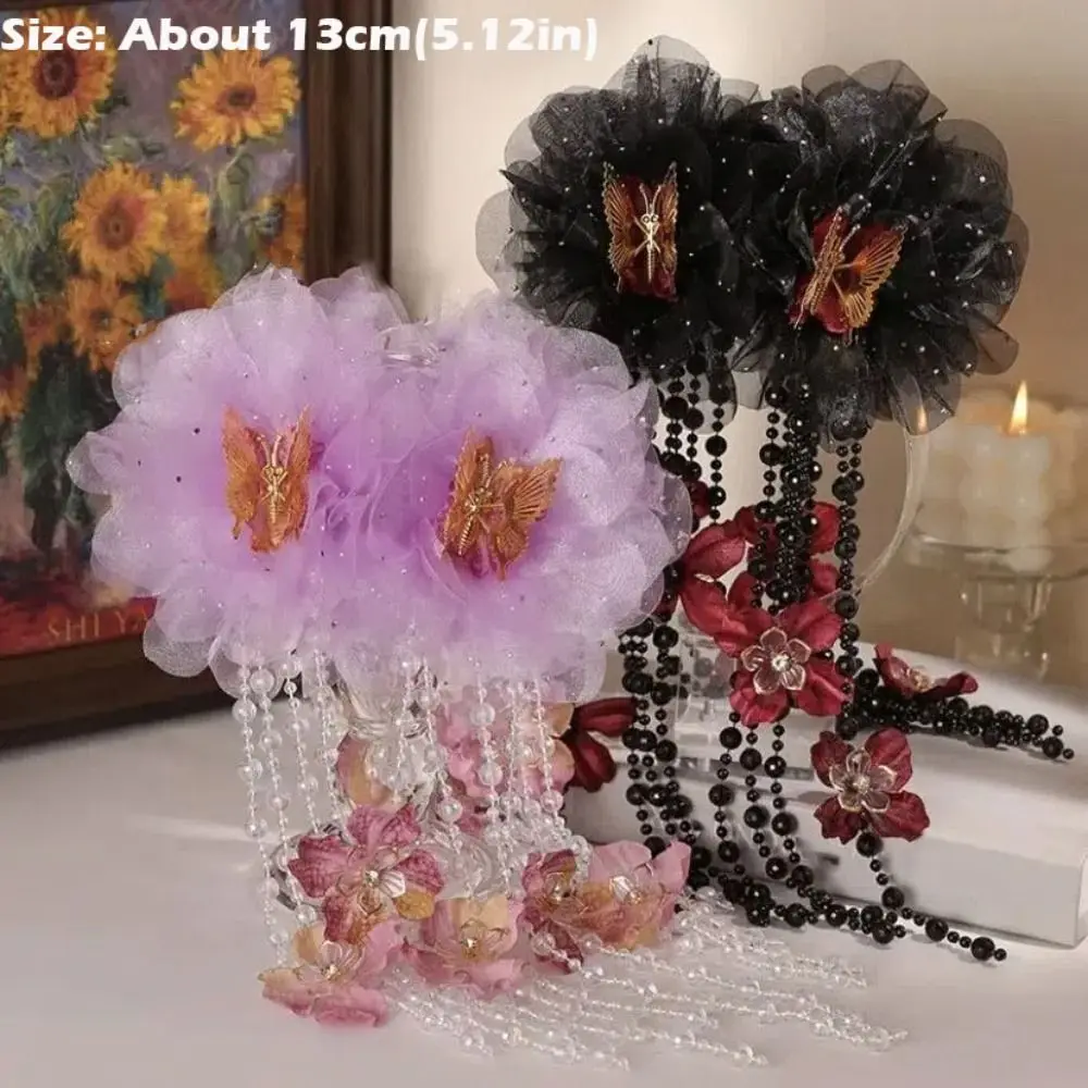 エレガントな花把握クリップ弓真珠タッセル髪爪帽子ヘアアクセサリーヘアクリップ女性