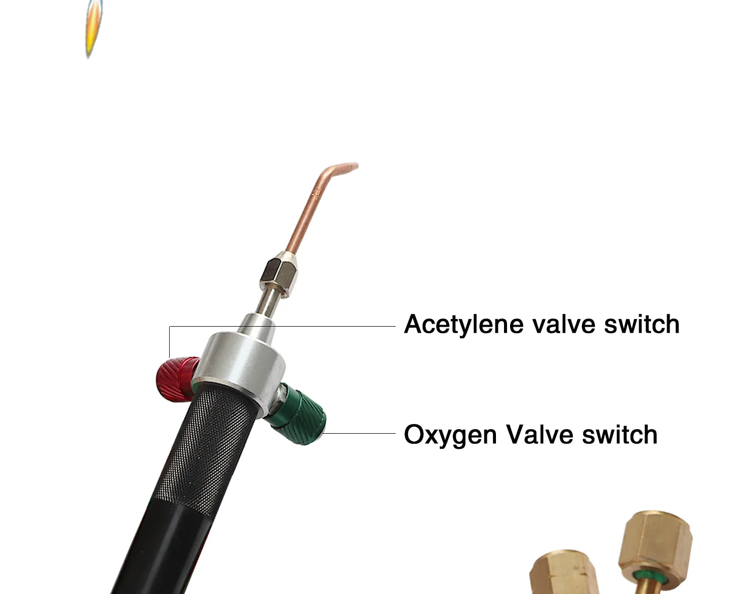 Micro Mini Gas Torch for Jewelry Welding and Soldering Kit with 5 Weld Tips for Oxygen Cylinders and Hoses (Acetylene)