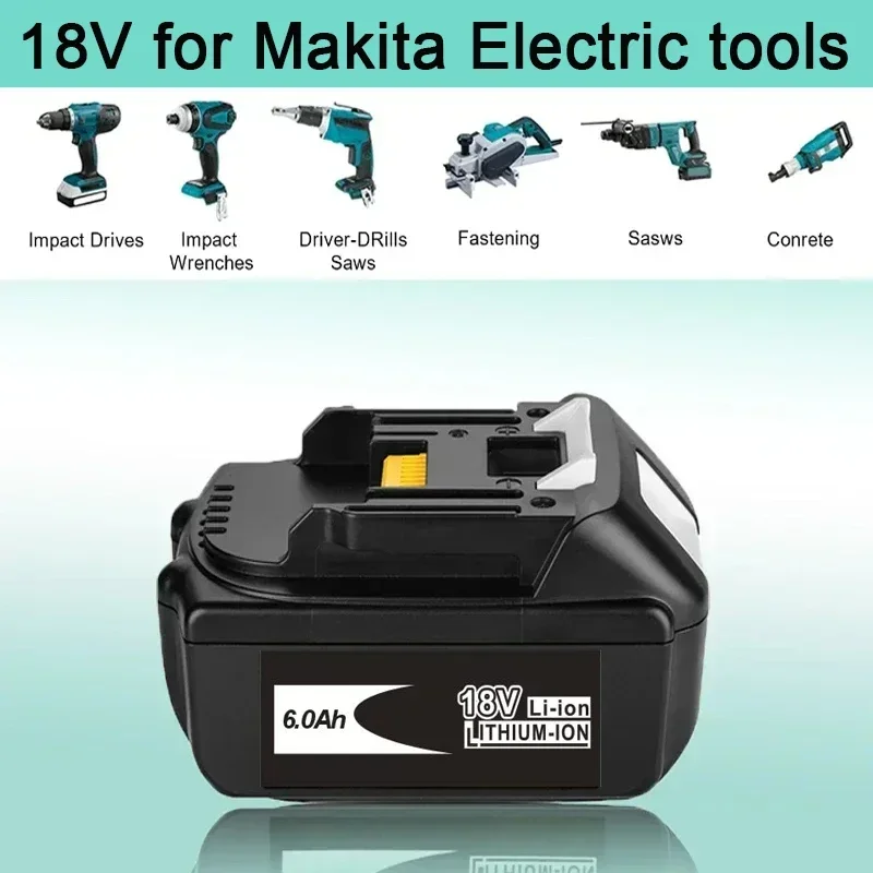 18V 18.0Ah สําหรับ Makita เดิม LED เปลี่ยนแบตเตอรี่ลิเธียมไอออน LXT BL1860B BL1860 BL1850 Makita ชาร์จแบตเตอรี่เครื่องมือ