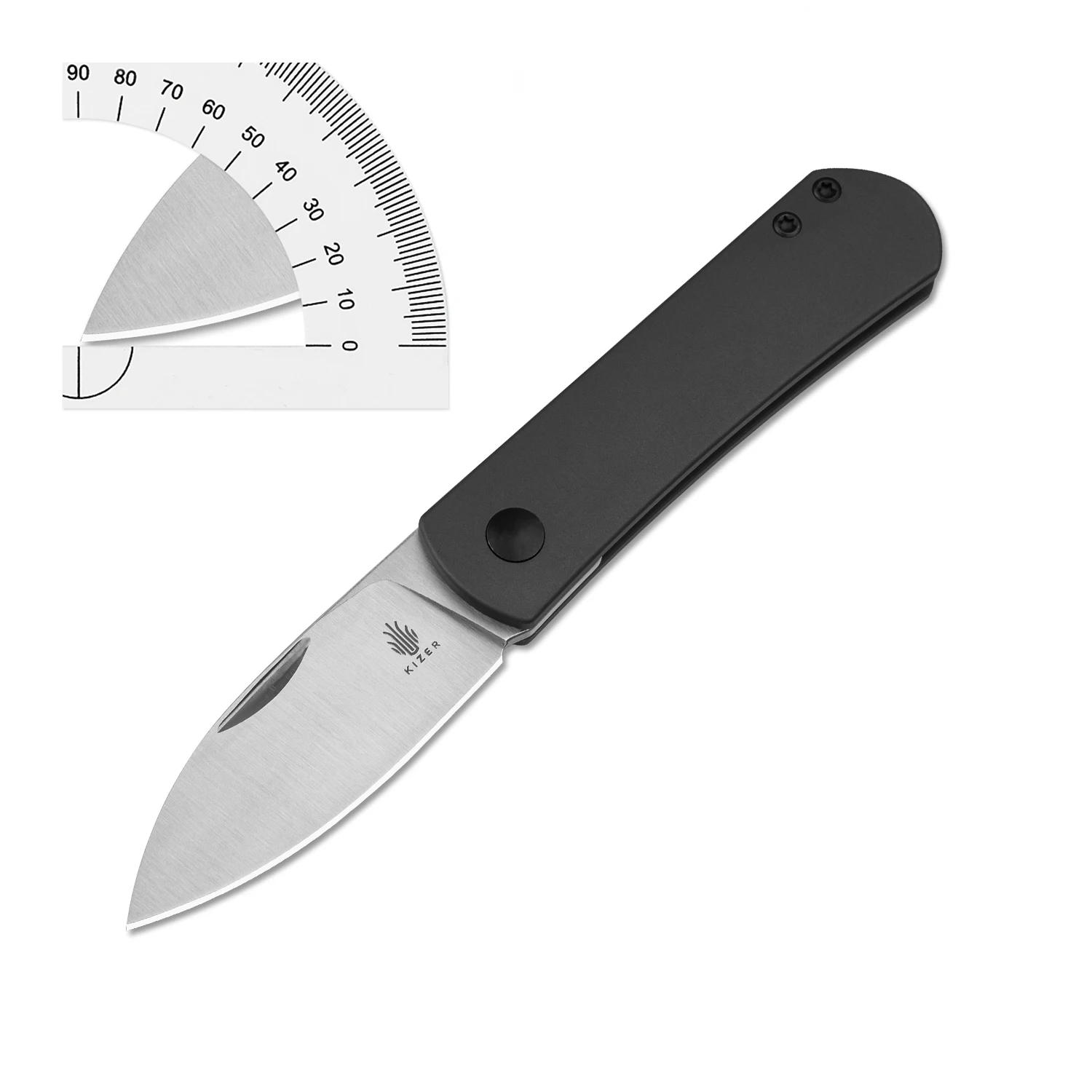Imagem -02 - Kizer-caça Canivete Yorkie V3525a4 Nitro-v Aço com Alça de Alumínio Bushcraft Ferramentas Facas ao ar Livre