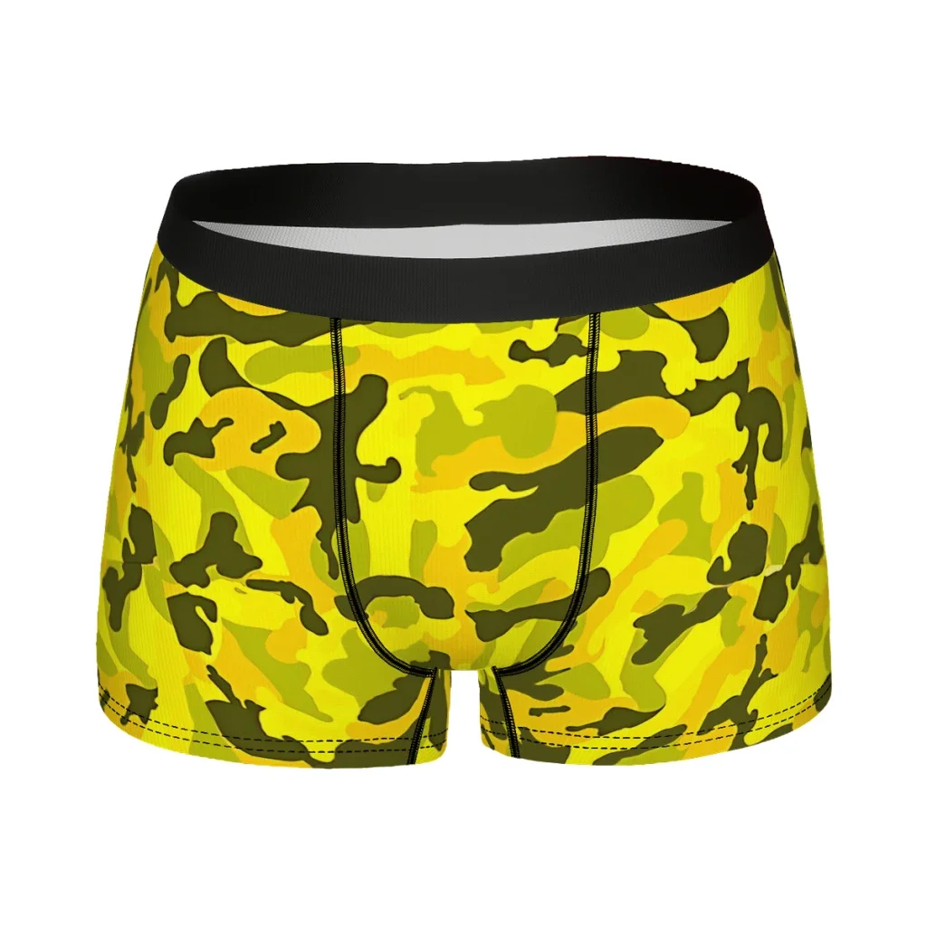 Camo Yellow Penis Underpants Homme Panties Man Underwear Print Shorts Boxer Briefs