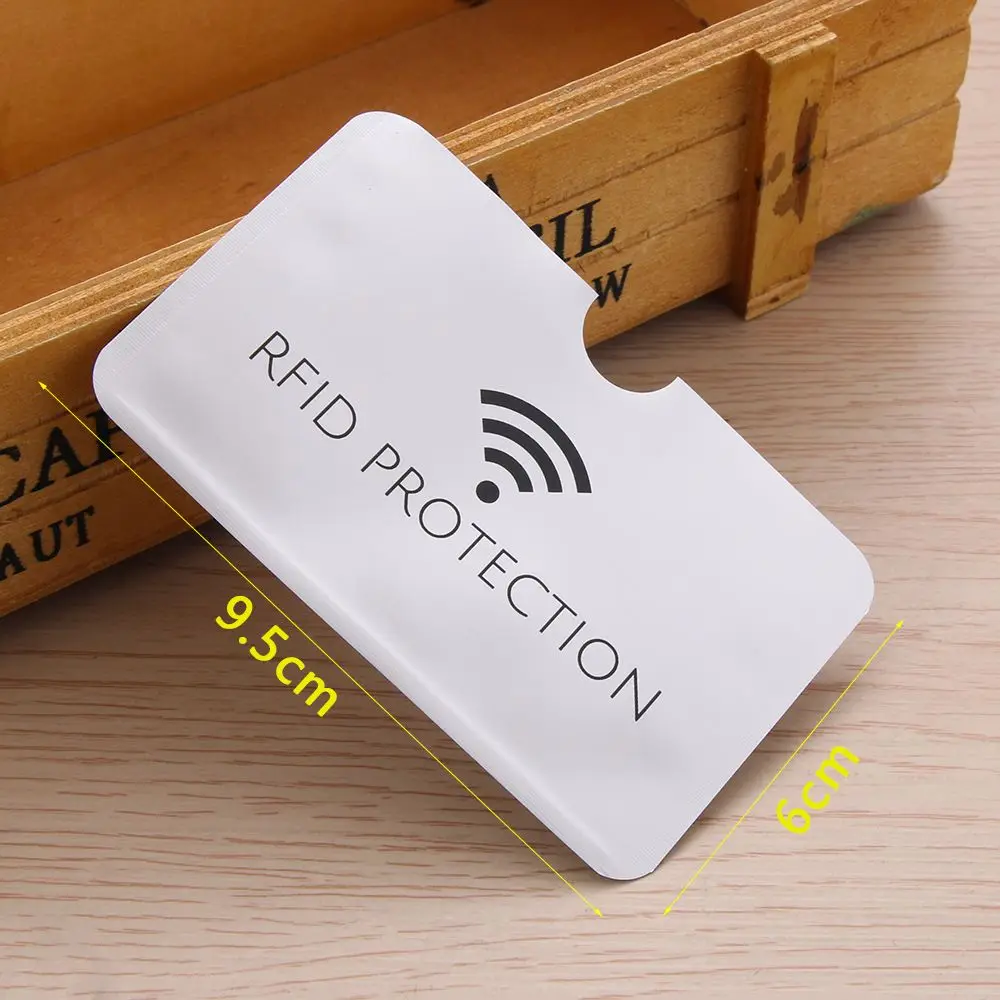 10/20pcs Anti Rfid ID Card Holder Silver Laser Aluminium Foil Wallet  Blocking Reader Lock Bank Card Case Credit Cards Covers