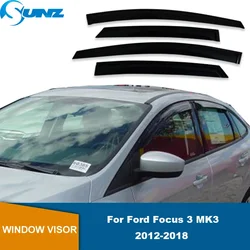 Side Window Deflectors For Ford Focus 3 MK3 Sedan Hatchback 2012 2013 2014 2015 2016 2017 2018 Winow Visor Wind Rain Sun Guard