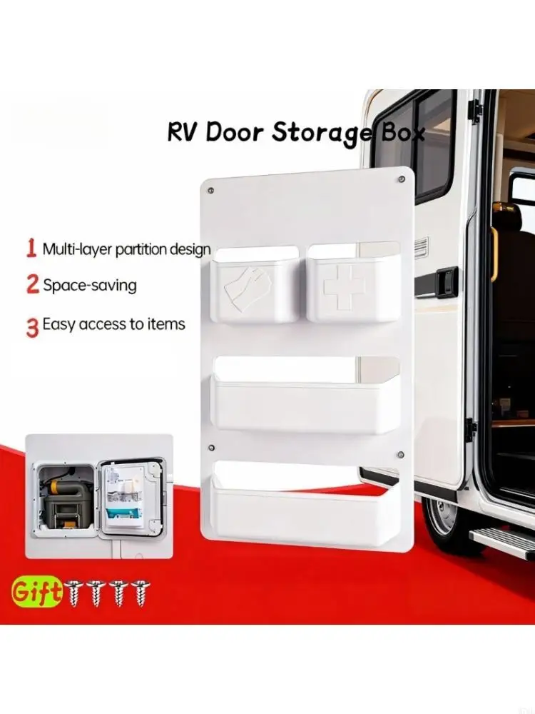 M76E Plastic Door Pocket For Campers Multiple Compartment Storage Holder
