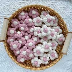 40Pcs High Quality Handmade Simulation Flowers Hand-knitted Flower Applique Clothes Shoes  Wedding Hats Decorative Accessories