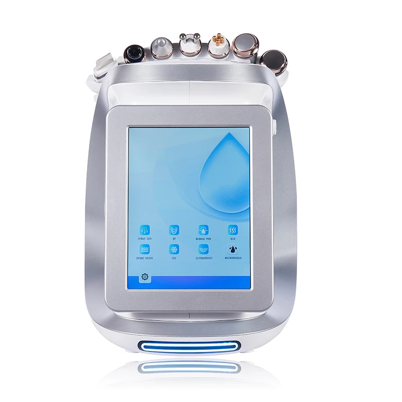 Aqua-Machine intelligente de peeling du visage, soins de la peau, épurateur de peau, RF BIO, jet d'oxygène, eau, diamant MicrodermDelhi, Ice Blue