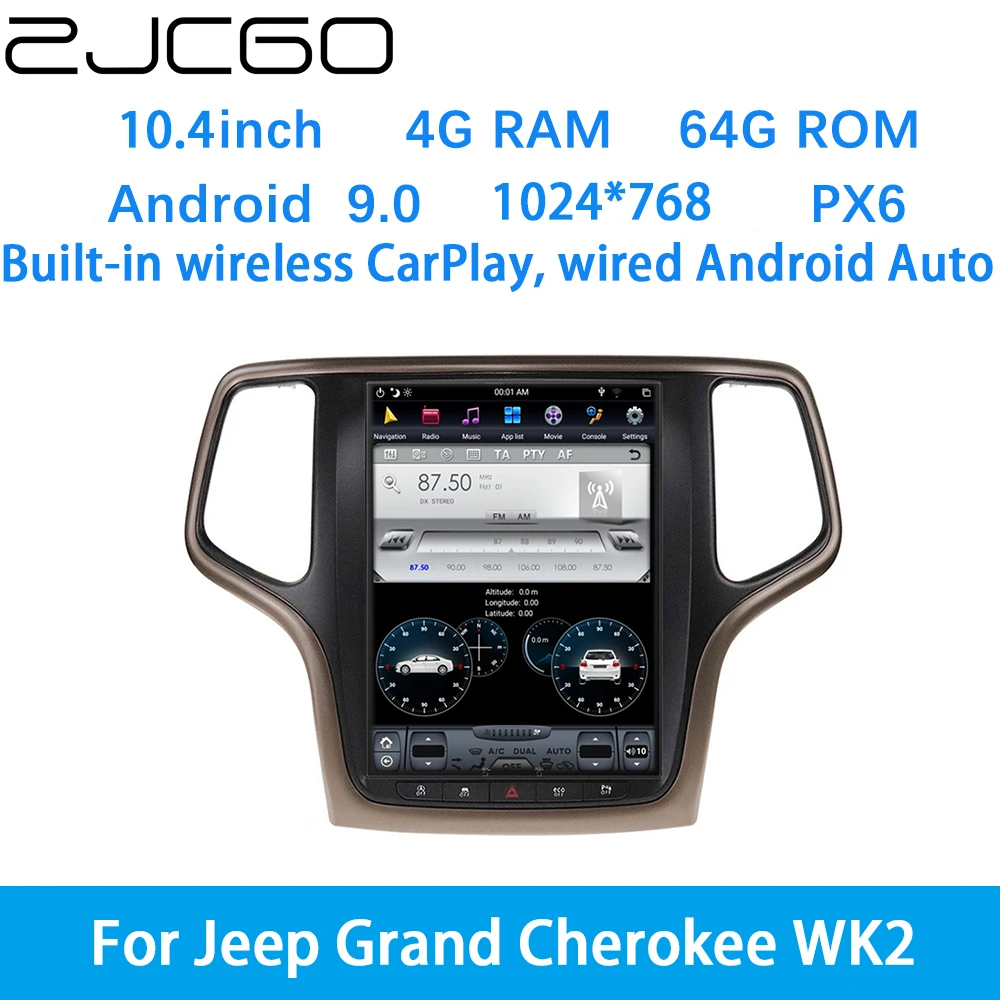 

ZJCGO Car Multimedia Player Stereo GPS DVD Radio Navigation Android Screen System for Jeep Grand Cherokee WK2 2011~2020